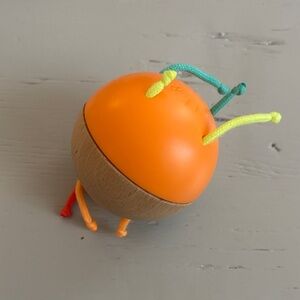 Vibrant Orange Wooden Activity Toy for Kids